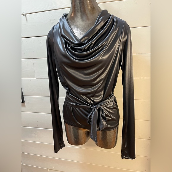 SARAH PACINI – Black Draped Top Size S (no tag, refer to measurements) - Picture 5 of 7